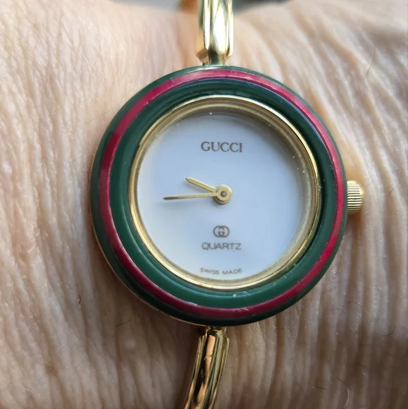 Gucci Gold Watch with Colorful Bezels - MARKED DOWN - Picture 2 of 12